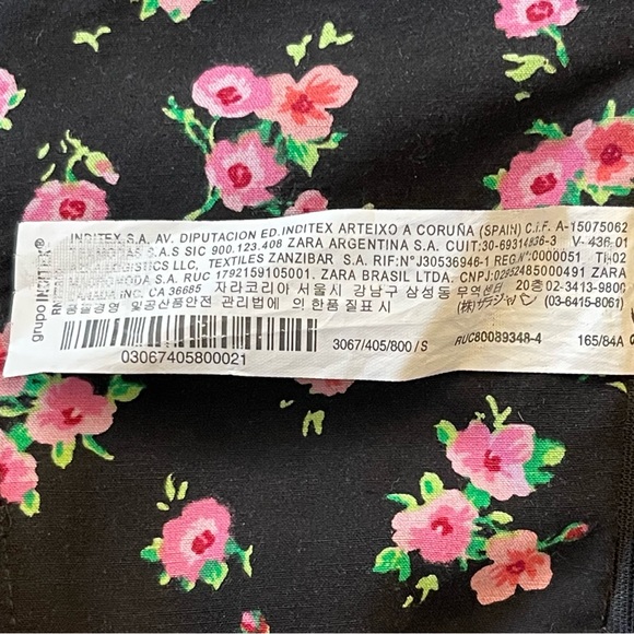 NWOT Zara Black/Pink Floral Corset Crop Top (S) - Picture 13 of 13